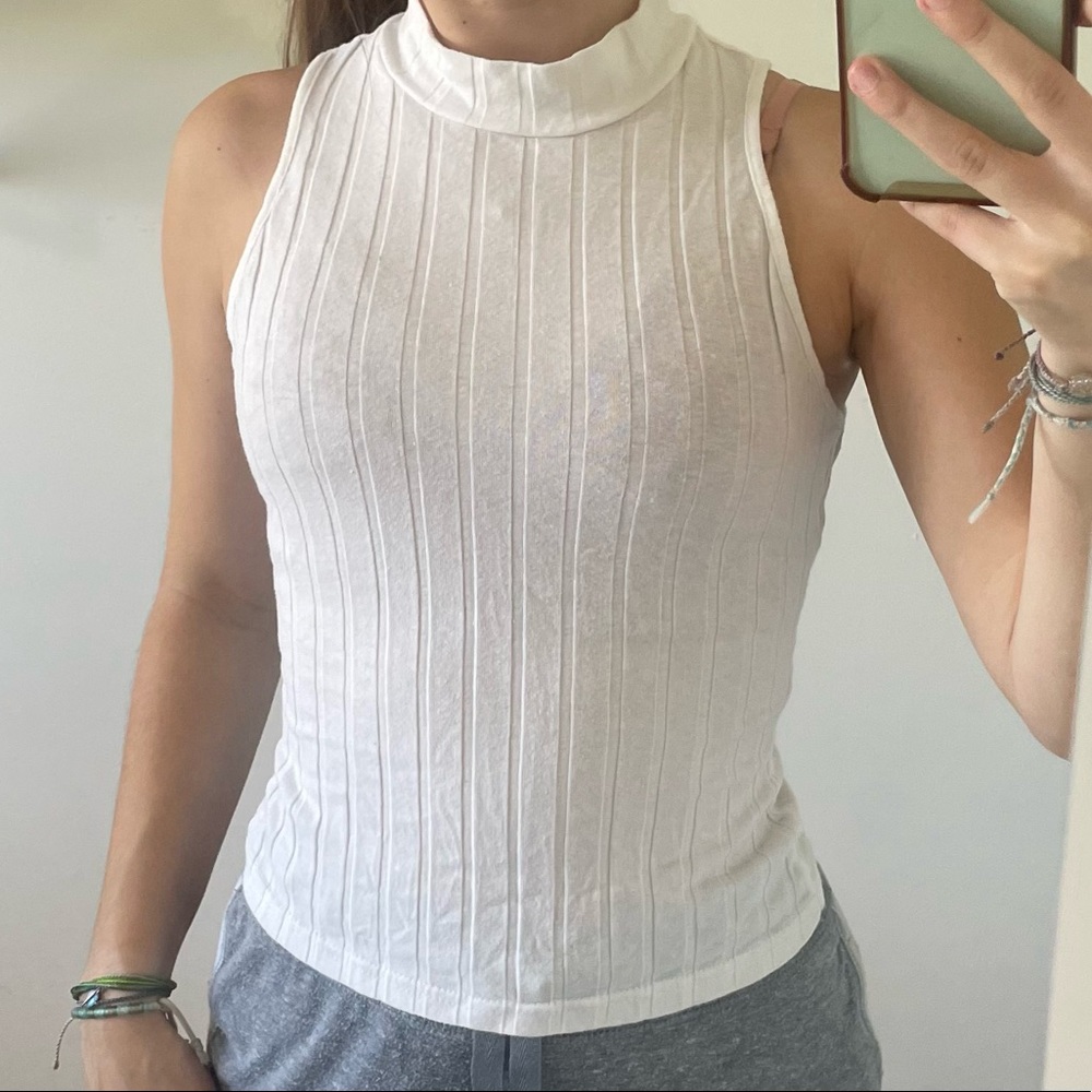 White SHEIN high neck tank top